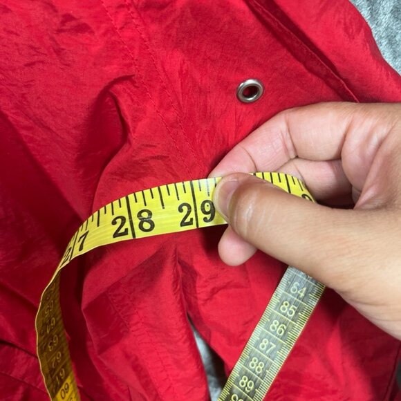 Vintage J Crew Oarsman Jacket Men's XL Red Zip Hooded Boxy Cropped Pockets 90s - Picture 9 of 10